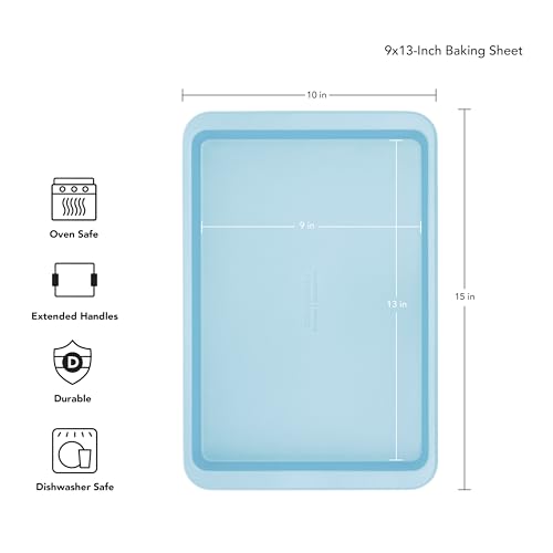 KitchenAid 9x13in Nonstick Aluminized Steel Baking Sheet, Mineral Water - color: Mineral Water, size: 9 x 13 Inch