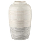 Ceramic Rustic Farmhouse Vase for Home Decor 9 inch Decorative Boho White Pottery Flower Vase for Centerpiece Living Room Bedroom Kitchen Bathroom Dining Table Mantel Shelf Decor - style: Boho-White