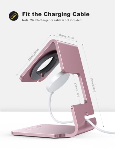 Lamicall Apple Watch Accessories Watch Stand - Desk Charging Stand Holder, Stand Holder Charging Dock Station, Accessories Gift Compatible with iWatch Series SE, Ultra, Series 11/10/9/8/7/6/5/4/3/2/1 - color: Rose Gold