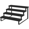 YINMIT Wooden Display Riser Stand, Tiered Perfume and Cologne Organizer Stand, 4 Tier Spice Rack Organizer, Rustic Display Shelf for Candles (4 Tier,Black) - color: 4 Tier,Black