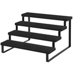YINMIT Wooden Display Riser Stand, Tiered Perfume and Cologne Organizer Stand, 4 Tier Spice Rack Organizer, Rustic Display Shelf for Candles (4 Tier,Black) - color: 4 Tier,Black