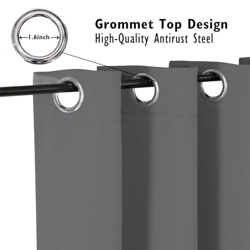 ChrisDowa Small Window Curtains 40 inches Long for Bedroom - Grommet Short Thermal Insulated Room Darkening Curtains for Kitchen (2 Panels, Grey, 29 x 40 Inch) - color: Grey, size: 29"W x 40"L (Pack of 2)