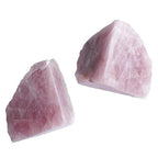 Heavy Duty Rose Quartz Bookends - Decorative Stone Book Ends 4-5 Lbs, for Office Home Decor, Large Book Holder Gift (1 Pair, 4-6.5" Height with Non-Slip Bumpers) - size: 4-5LBS