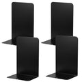 JIANTA Large Book Ends, Heavy Duty Metal Bookends, 2 Pairs/4 Pieces Book Stopper, Book Ends Support for Shelves, Black Non-Slip Bookshelf Holder Stand for Home Office Library School (8 x 5.3 x 4 in)