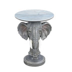 Modern Minimalist Faux Marble Accent Table & Nightstand, Living Room Accent Table with Yellow Elephant Decor & Yellow Elephant Base, Fit for Living Room Reception Area and Bedroom (19.69"W x 25.98"H) - style: yellow elephant