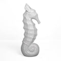 Modern Small Ceramic Seahorse Figurine, Unique Cermaic Figurines, Handcrafted Decorative Gloss Finish White Sculpture for Home, Garden,Office: 5.25"x3.50"x13.75"H - size: 5.25"x3.50"x13.75"H