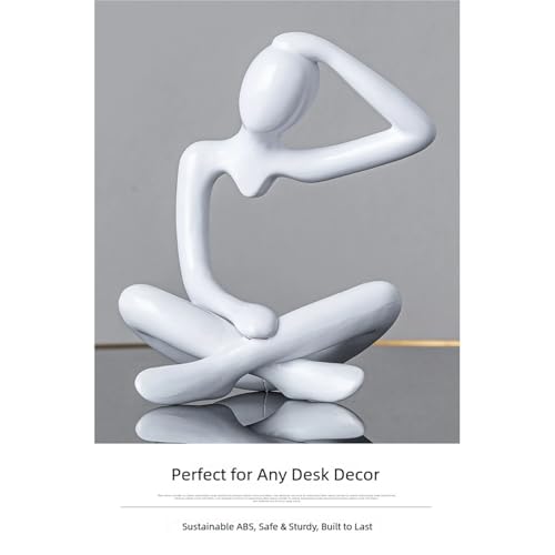 Artistic Abstract Thinking Figure Sculpture Ornament Home Decors for Living Room or Tabletop Display Abstract Art Ornament - color: Black, size: F