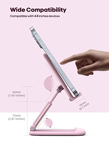 Lamicall Pink Phone Holder, Desk Accessories - Rose Gold Pink Office Cell Phone Holder, Desktop, Office Desks Accessories, Desk iPhone Decor Gifts for Women, for Mothers Day, 4-8'' Phone - color: Pink