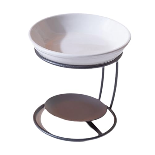 Qianly Ceramic Essential Oil Burner with Metal Frame, Ideal for Bedroom, Living Room Or Office, Black - color: Black&white(c)