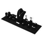 Microfiber Jewelry Ring Display Stand Rings Display Organizer Stand (Black, Medium) - size: 1.57" x 1.57" x 1.89"