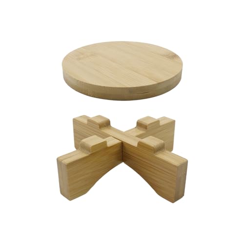 Oedema 4.45-inch Solid Wood Mini Plant Stand Short Flower Stand Round Plant Riser for Small Items, Flower Pot, Small Plant, Gift, Tabletop Decor, Office - size: 4.45inch/113mm