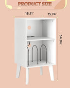WLIVE Modern Nightstand with Storage, Small Space Bedside Table, End Table for Bedroom & Living Room, Mid Century Night Stand with Open Shelf & Sturdy Wood Legs, White - color: White
