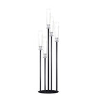 Black Taper Candle Holders for LED Candles Metal 5 Arms Candelabra Candlestick Holders for Wedding Engagement Party Decoration Tabletop Centerpieces (1, L) - size: Large