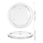 Toyvian Glass Candle Plates: 4pcs Pillar Candles Pedestal Clear Holders Round Trays for Wedding, Tealight Stand Table Centerpieces for Bathroom Dining Room Table Christmas Dinner Decor, 4inches