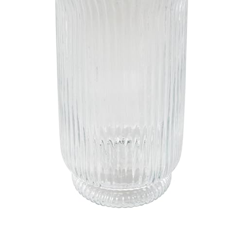 Deco 79 Glass Decorative Candle Holder Ribbed Candle Stand with Elevated Base, Candlestick Holder 6" x 6" x 11", Clear - size: 6" x 6" x 11"