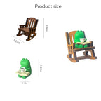 Miniature Frog Anime Figurines - Resin Desk Figurines, Cool Office Gadgets for Desk, Fun Desk trinkets Gift for Frog Lover（Rocking Chair） - size: 02-frog-Rocking Chair