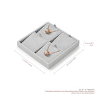 Microfiber 4 Slots Jewelry Pendant Display Tray Jewelry Necklace Organizer Display Tray(Gray) - size: 5.49" x 5.5" x 0.78"