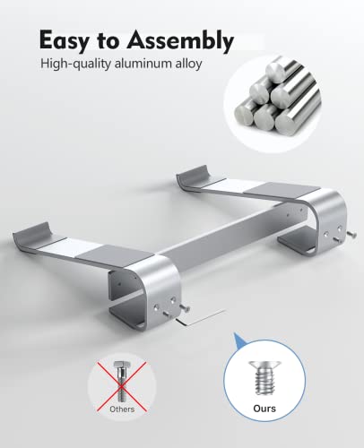 Soqool Laptop Stand for Desk,Aluminum Computer Stand for Cooling,Sturdy Stable Ergonomic Laptop Riser Compatible with MacBook Pro Stand Air/Dell/HP/Lenovo 10-16.2inch Notebook,Work Home Office - color: Silver