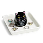 PUDDING CABIN Cat Gifts for Women Ring Holder for Jewelry, Spiritual Encouragement Gifts for Women Mom Friend Sister, Gifts for Black Cats Lovers, Birthday Mothers Day Christmas & Wedding - style: Black Cat