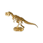 Gold Tyrannosaurus Rex Skeleton Sculpture Solid Metal Animal Ornament Mini Animal Figurine for Home Office Garden Desktop Decor - style: Tyrannosaurus Rex Skeleton