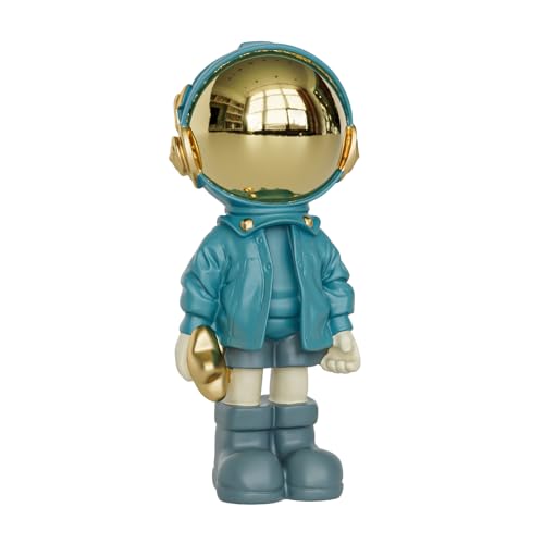 EZ4ENCE Small Figurine Statue Astronaut Sculpture Decor,Sculpture for Home Decor,Arts Blue Shelf Decoration,Cool Metal Mask Table Decor,Mini Ornament - color: Blue, size: Medium
