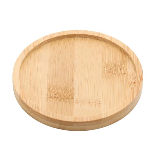 Bamboo Round Tray – 3.7” Outer Diameter, 3.4” Inner Diameter, Reusable Bamboo Plate, Mini Wood Dish for Snacks, Jewelry, Vanity, Candle or Bathroom Decor - style: Round 3.3”