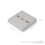 Microfiber 9 Slots Jewelry Ring Display Tray Professional Display Props Ring Display Organizer Tray(Gray) - size: 5.52" x 5.52" x 0.78"
