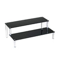 BYCY Acrylic Black 2-Tier Riser Display Shelf for Figures, Desserts Holder, Collections Organizer and Cosmetic Items Shelf (2 Tier 12" X 6.9" X 4.25")… - color: 2tier black