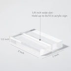 UNIQOOO 3" Clear Acrylic Stand | 10 Pack 3mm Slot Wedding Sign Holders, Perfect for Wedding, Table Number, Exhibition, Office, Restaurant, Business