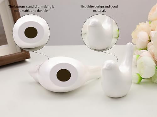 Small Birds Statues White Home Wall Decor Modern Style Bird Animal Figurines Decorative Ornaments for Shelf, Living Room, Bedroom, Knick Knacks, Office Desktop, Cabinets(White Birds 2Pcs) - color: White
