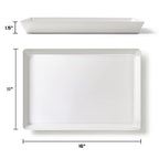 6 Pack, 16" x 11" Large White Serving Trays Set - Reusable Plastic Serving Platters for Cookie, Appetizer, Charcuterie, Snack, Dessert, Party Food Display - Stackable Kitchen CounterTop Tray, BPA Free - size: 6 Pack - 16" x 11"