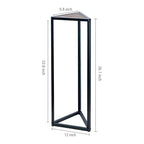 MyGift 36 Inch Tall Plant Stand Indoor - Modern Triangular Corner Plant Stand, Large Torched Wood and Black Metal Frame Plant Pot Pedestal Holder