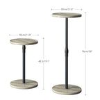 Adjustable End Table, Small Round Side Table, Drink Table for Small Spaces, Pedestal Nightstand for Living Room, Bedroom, Sofa Couch, Oak ET-010QK - color: Oak