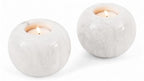 Marble Tealight Candle Holder 4 Inch White Votive Candle Holders for Centerpieces Dining Table & Small Tea Lights Candles Set of 2 for Birthday & Wedding Decor - size: 4 inches