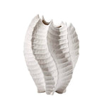 Ceramic Coastal Vase for Flowers, Large Off White Decorative Piece, Modern Styling for Home or Office