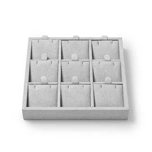 Oirlv Microfiber 9 Slots Jewelry Pendant Display Tray Travel Modular Jewelry Organizer - style: P13512