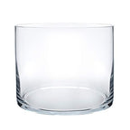 Royal Imports Flower Glass Vase Decorative Centerpiece for Home or Wedding - Cylinder Shape, 6" Tall, 6" Opening, Clear - size: 6" wide x 6" tall