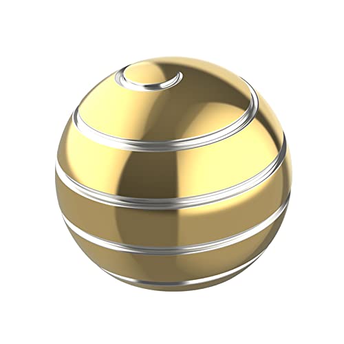 Kinetic Desk Toy Ball, 1.54'' Kinetic Desktop Spinning Toys, Optical Illusion Fidget Toys Gadgets for Adults Office Anxiety, ADHD (39MM, Gold-A) - color: Gold-a