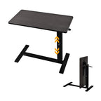 lumizone Foldable Overbed Table with Wheels Adjustable Height Bedside Desk 27.56"-36.61" Rolling Hospital Bed Table with Casters Medical Tray for Home Use Desk Over the Bed - color: Espresso