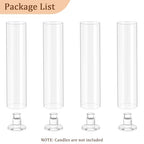 Hurricane Candle Holder Thickened Cylinder Covers 4 Pcs Taper Candle Sticks Holder Glass Tall Candlesticks Holders Centerpiece for Wedding Dining Table - color: Clear