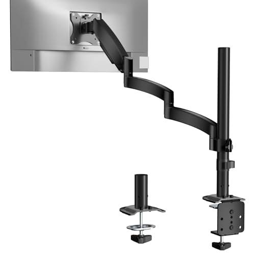 WALI Single Long Monitor Arm - Computer Monitor Arm Desk Mount for 13-32 inch, Hold up to 19.8lbs, Extra Long Adjustable Stand, Full Motion Tall Arm, VESA 75/100mm, (GSDM001L) - size: 13"-32", style: Single Arm
