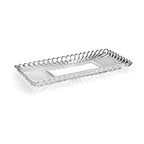 Mikasa Estate Crystal Glass Rectangular Serving Decorative Tray, 14.75 Inch - size: 14.8" x 6.9" x 1.4", style: Vase