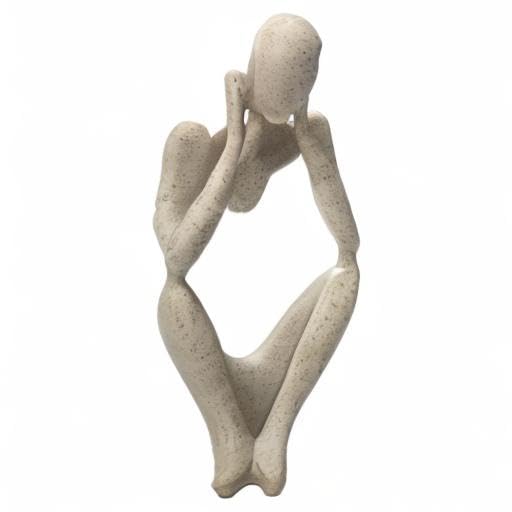 Sandstone Resin Thinker Style Abstract Sculpture Statue Collectible Figurines Home Office Bookshelf Desktop Decor(Sandstone - think Deeply) - color: Sandstone - Think Deeply