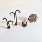 GemeShou walnut ring cone stand for jewelry, Stable ring holder for men, wooden ring displays for selling, small jewelry ring holder for nightstand【Ring holder-Cone 1】 - style: One Cone