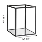 Phosphor Set of 6 PCS Small Glass Hurricane Camdle Holder, Black Candle Holder for Wedding, Party, Holiday. - color: Black-6pcs