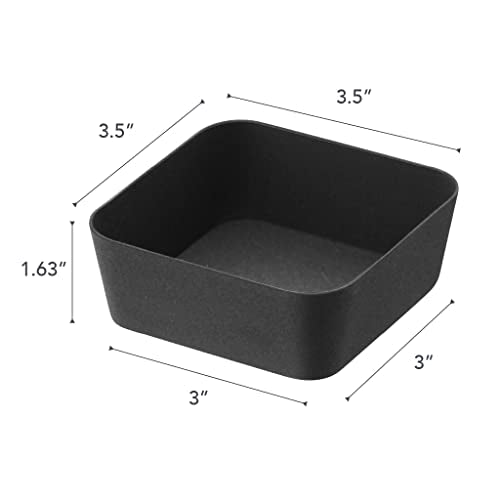 Yamazaki Home Tower Space Saving Vanity Tray - 3.5" X 3.5" - Steel - color: Black, size: 3.5" x 3.5" x 1.6"