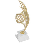 Spiral Mesh Sculpture Gold Abstract Art Decor Modern Luxury Home Decoration Desk Shelf Figurines 10.2 Inch for Living Room Bedroom Office (Crystal White) - size: Crystal White