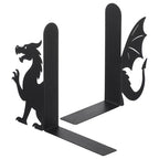 Geelin Dragon Metal Bookends Set of 2 Styles Fantasy Book Ends for Shelves Bookshelf Home Office Desk Bookshelf Decor Gift for Dragon Lovers and Reading Enthusiasts - style: Evil Dragon