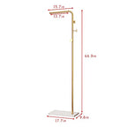 Metal Gold Coat Racks, Standing Coat Rack with Heavy Base, Modern Coat Tree with Crossbar and 3 Hooks, Entryway Coat Racks for Handbags, Clothing.(67inch) - size: 67in-std