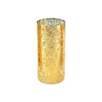 WGVI Hurricane Candle Holder Sleeve, W: 4", Ht: 8", Gold Speckled Glass Cylinder Open Both Ends, Chimney Tube Shade, 1 Piece - size: 4x8"H